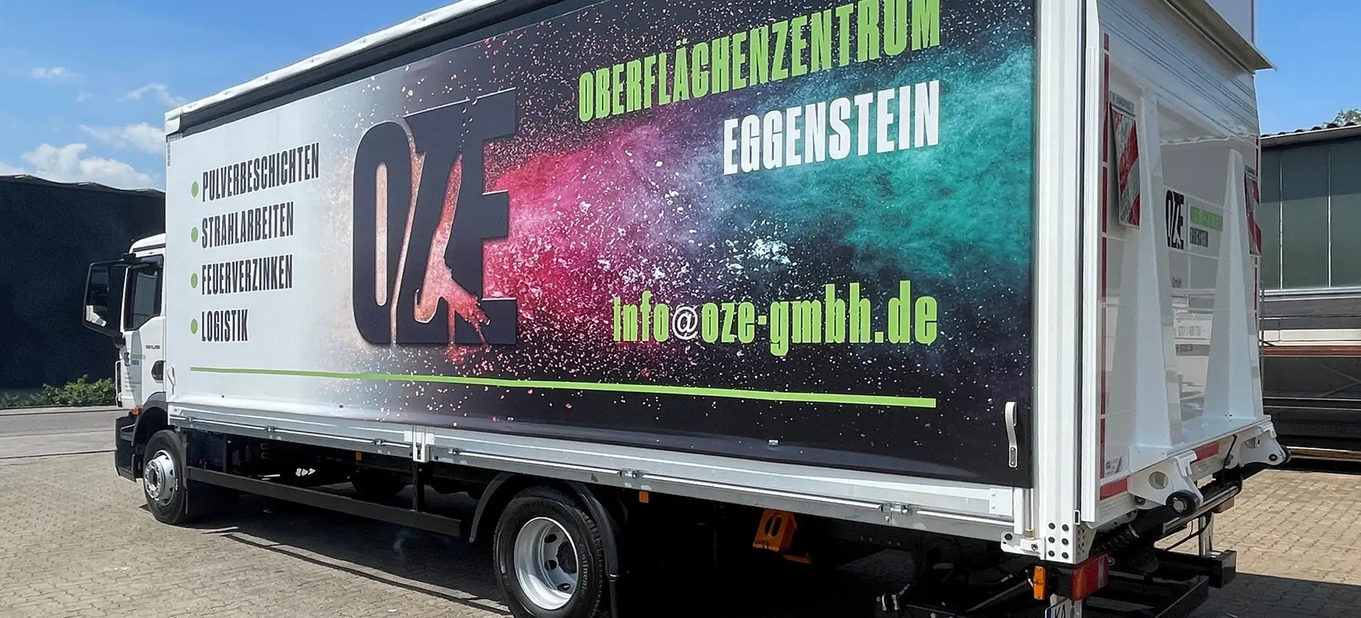 lkw beschriftung logistik pulverbeschichten sektion oze gmbh