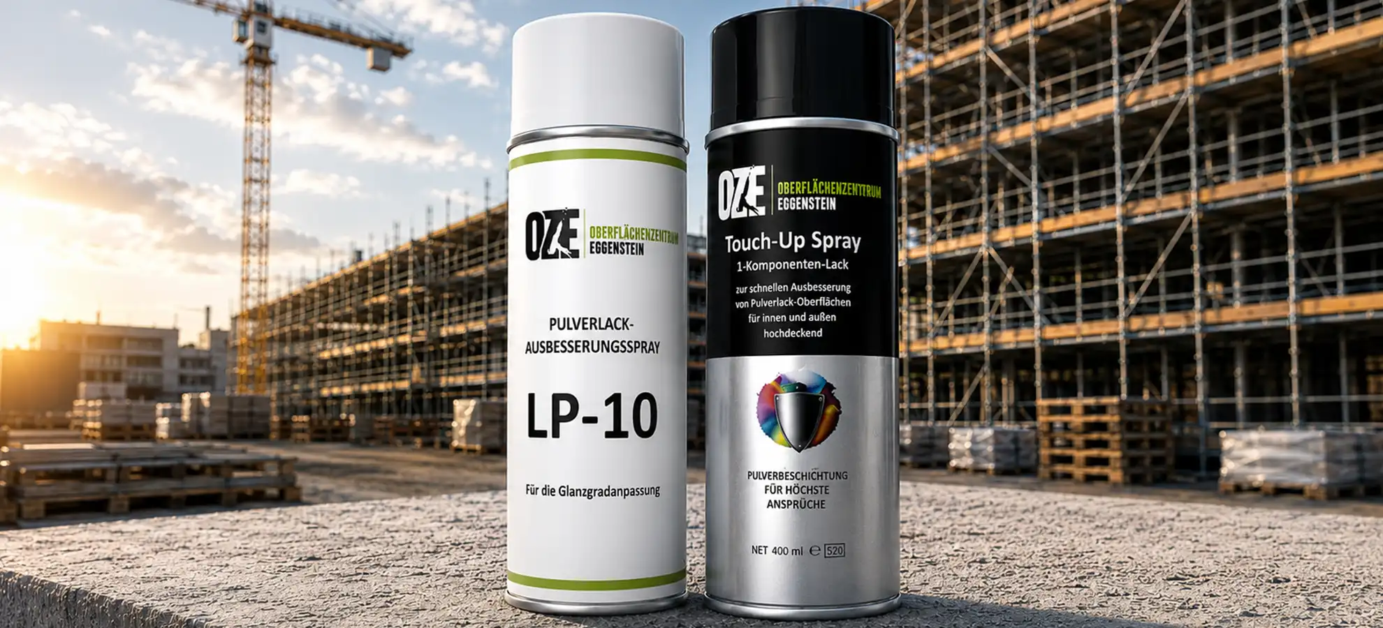 pulverlack ausbesserungsspray baustelle verpackung oze gmbh