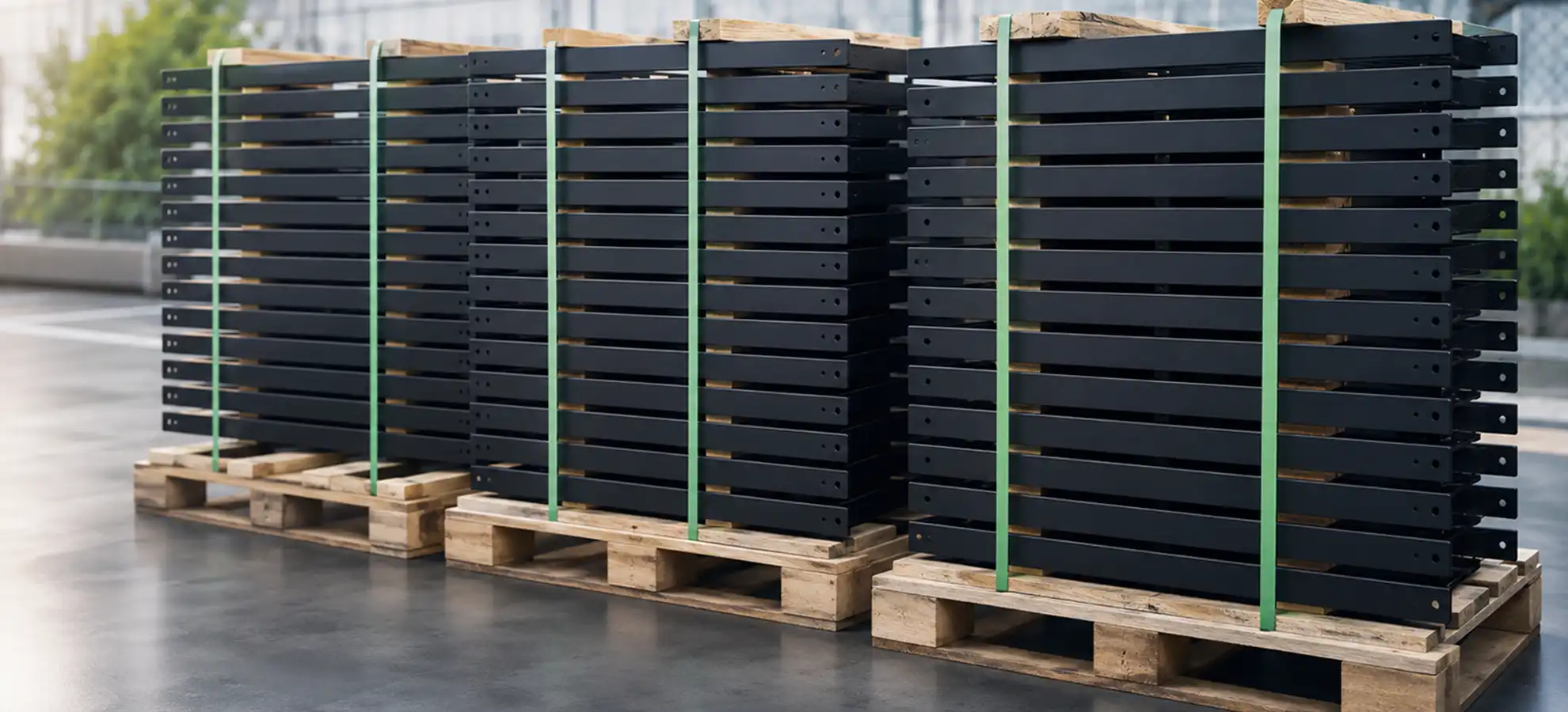 schwarz beschichtete bauteile paletten verpackung oze gmbh