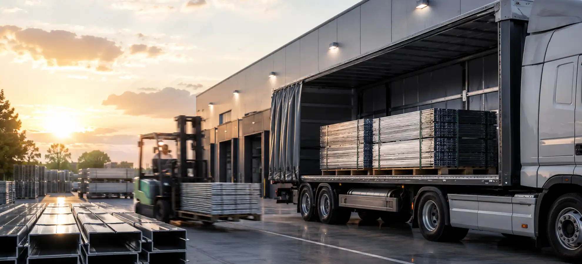 verladung paletten metallprofile lkw logistik oze gmbh